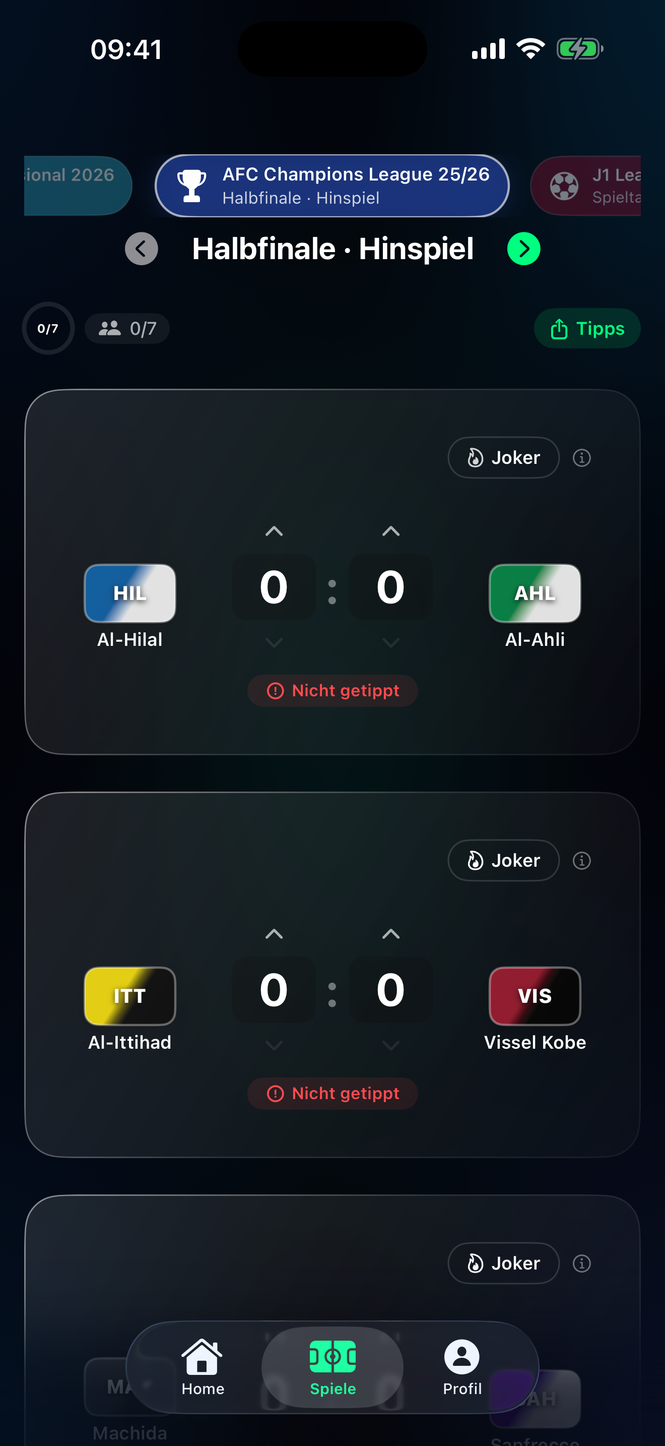 Tippr Tippspiel-App – Vor Anpfiff