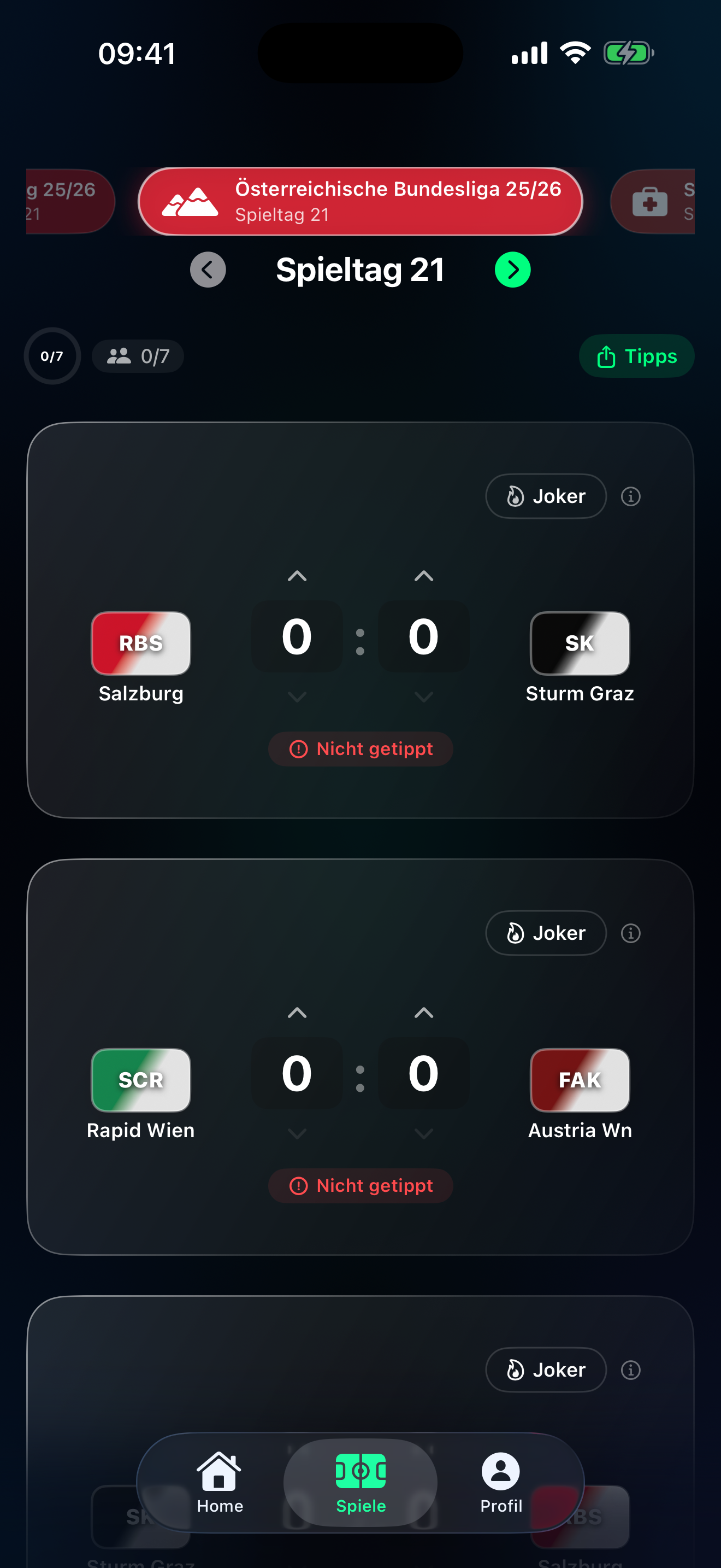 Tippr Tippspiel-App – Vor Anpfiff