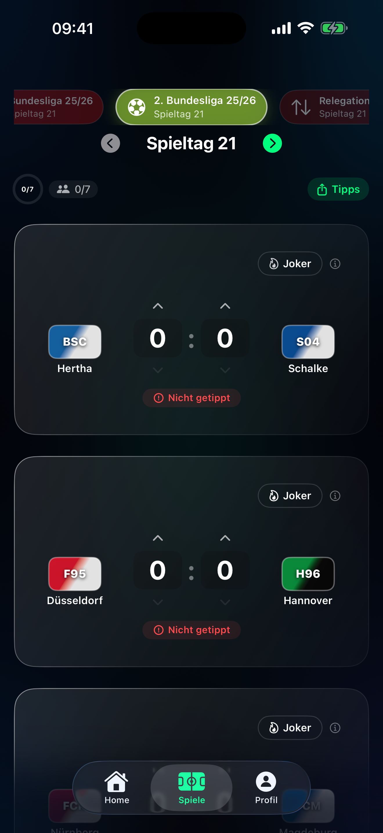 Tippr football prediction app – Vor Anpfiff