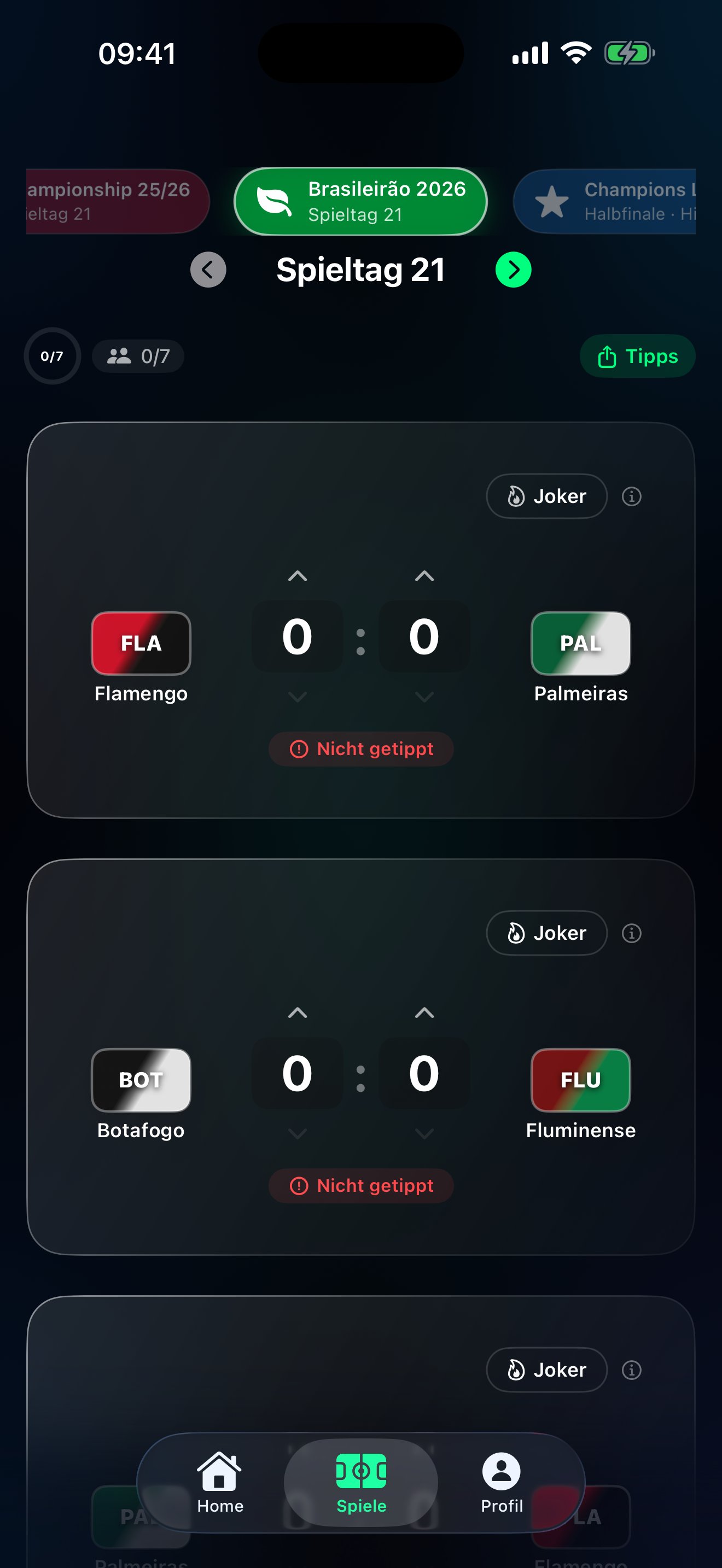 Tippr football prediction app – Vor Anpfiff