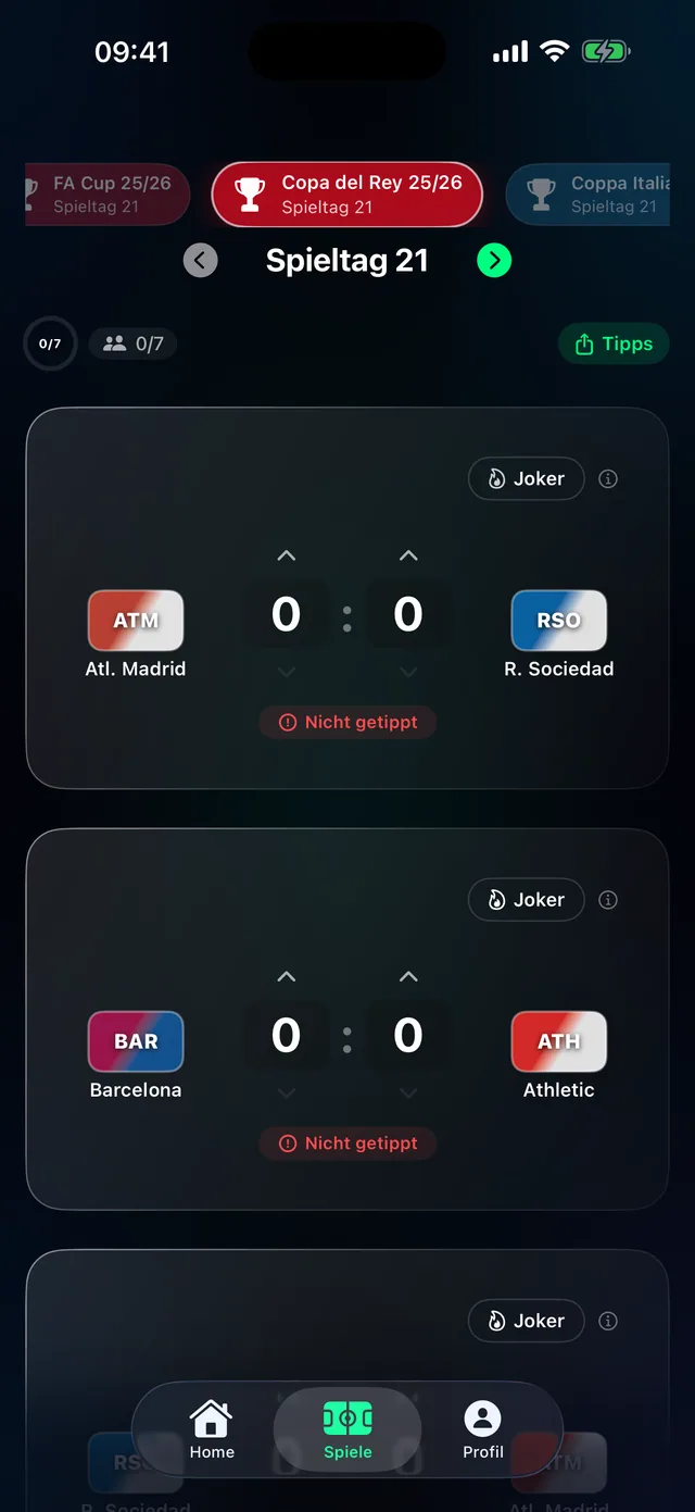 Tippr football prediction app – Vor Anpfiff