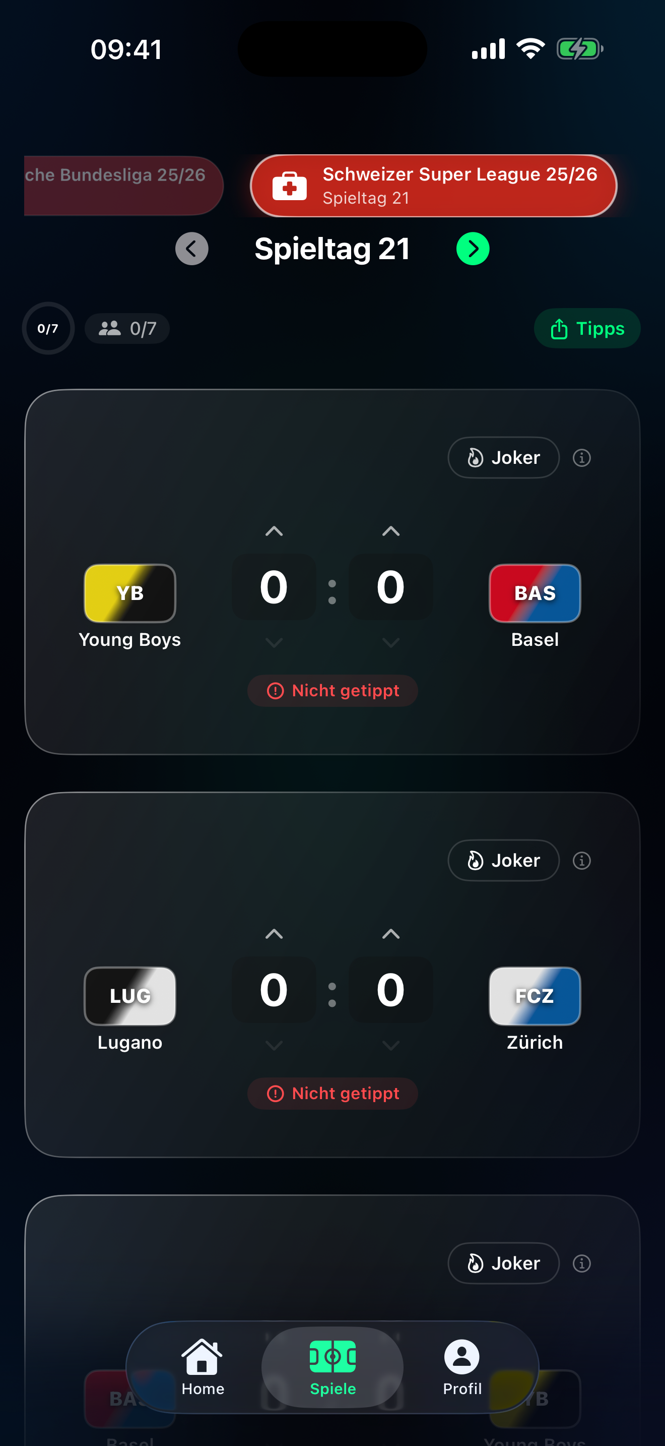 Tippr Tippspiel-App – Vor Anpfiff