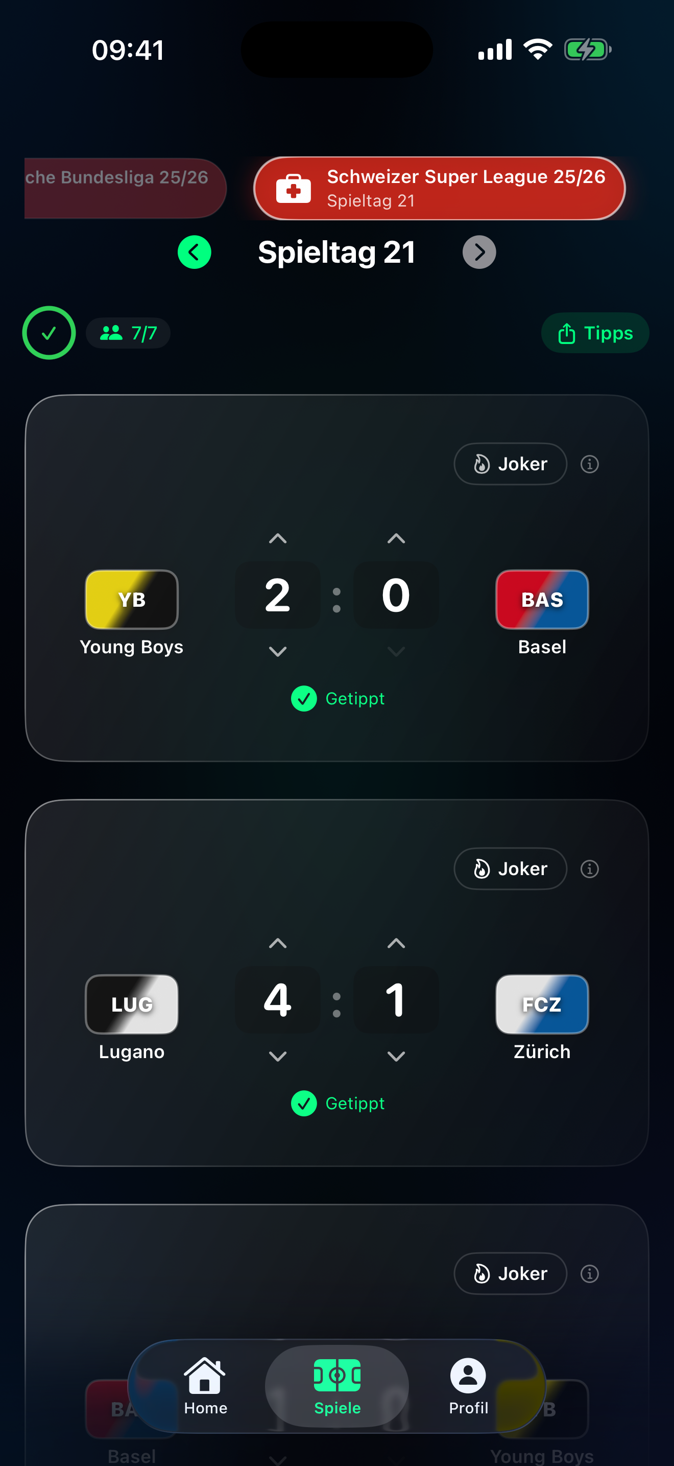 Tippr Super League Schweiz Tippgruppe