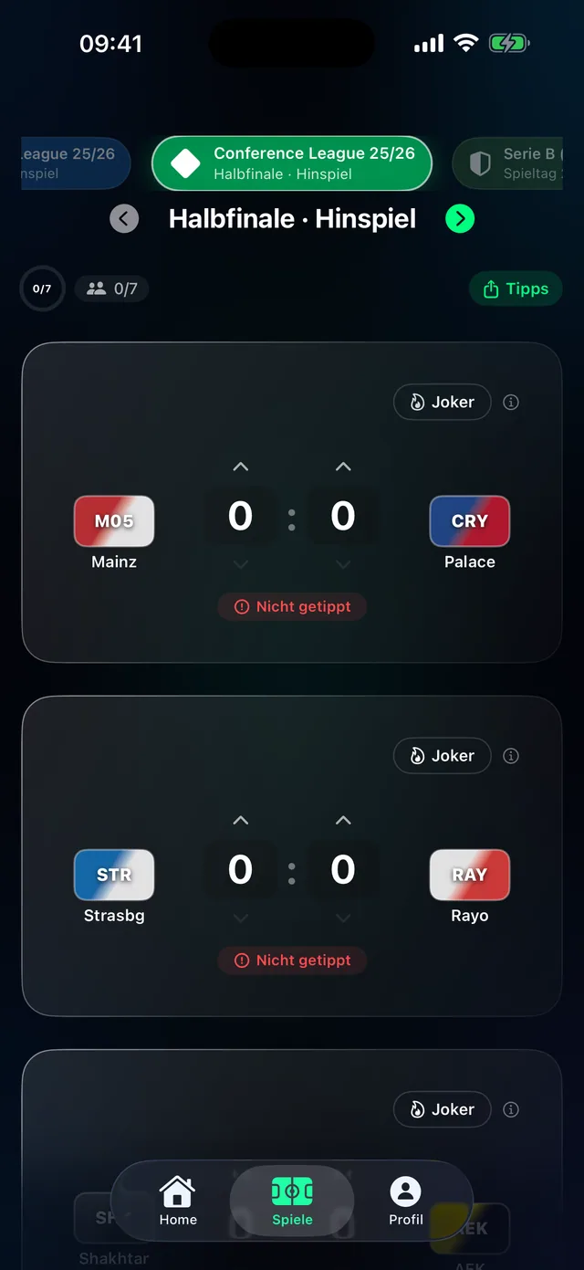 Tippr football prediction app – Vor Anpfiff