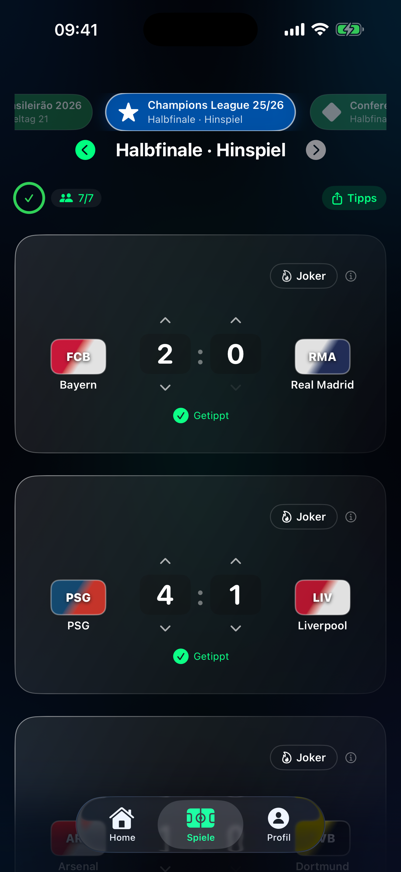 Tippr UEFA Champions League Tippgruppe