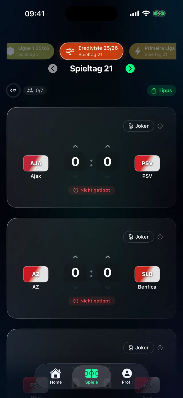 Tippr football prediction app – Vor Anpfiff