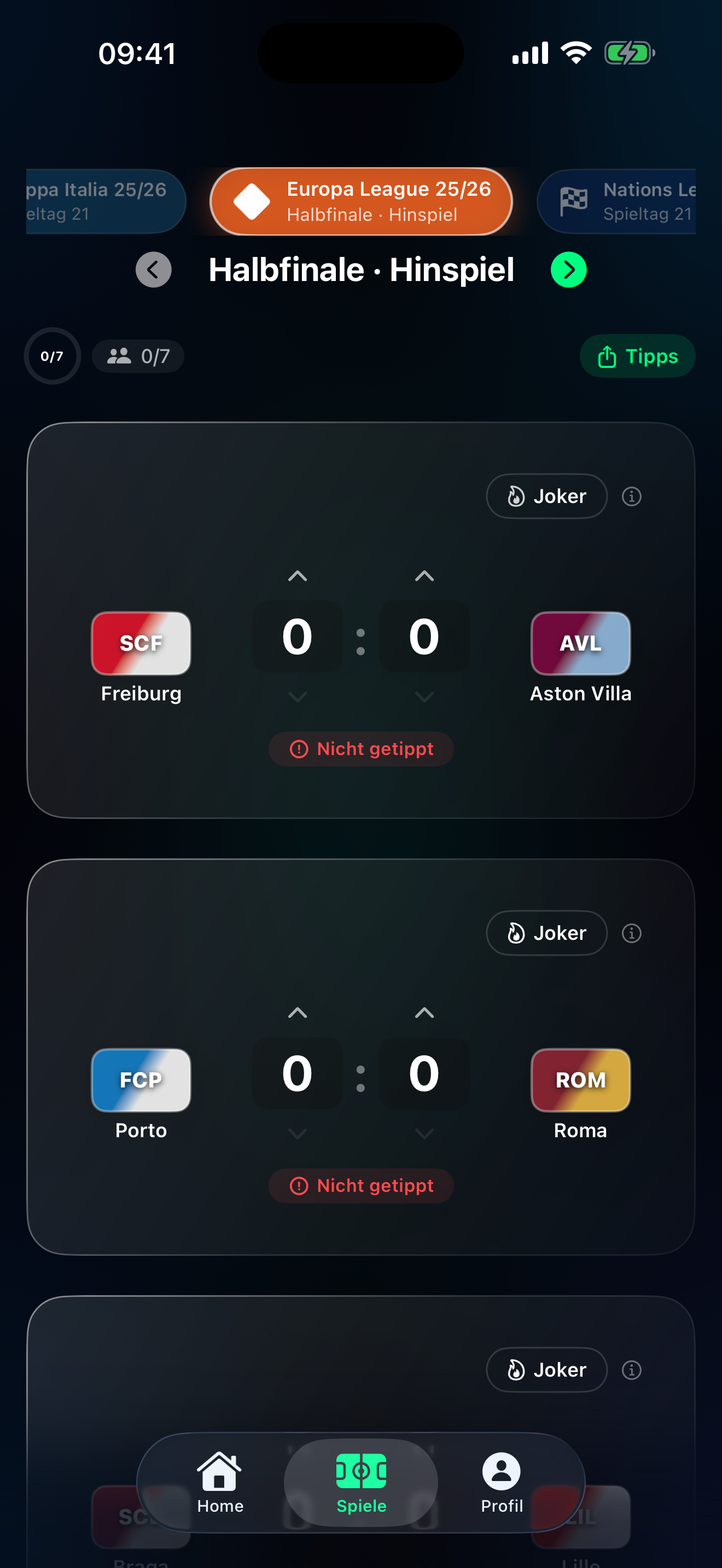 Tippr football prediction app – Vor Anpfiff