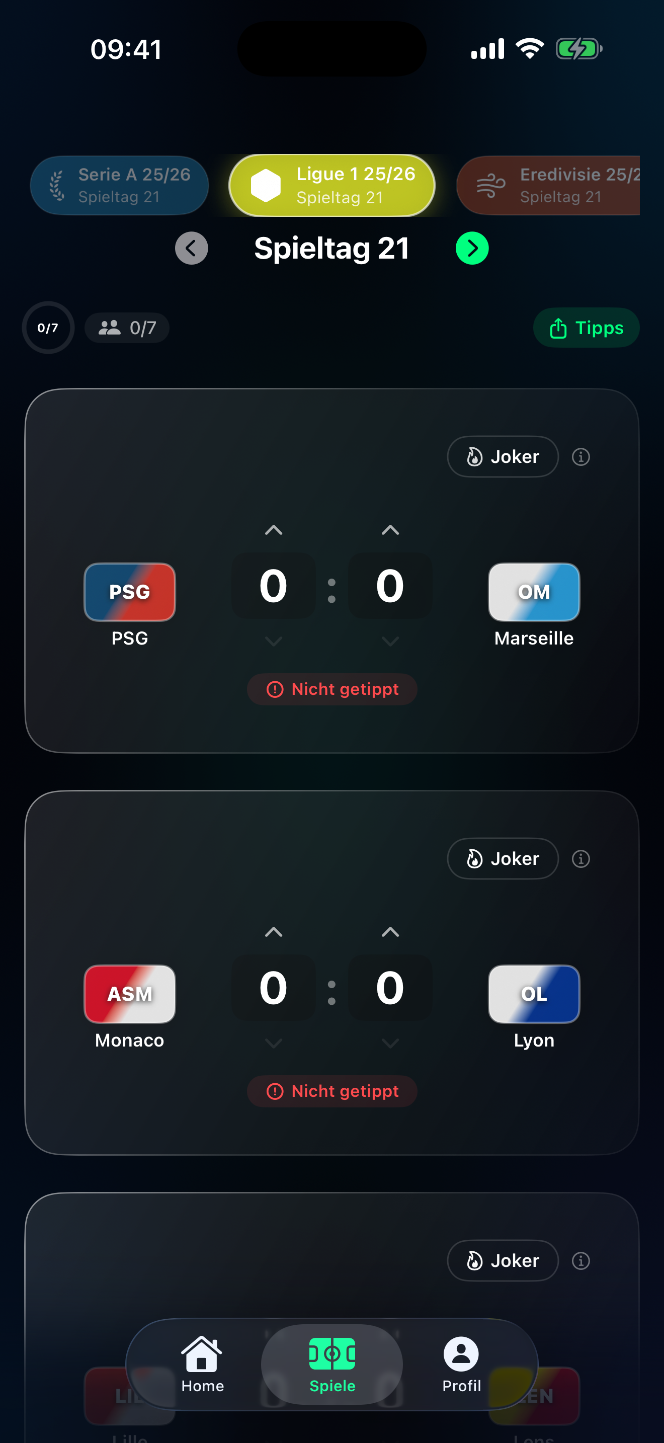 Tippr football prediction app – Vor Anpfiff