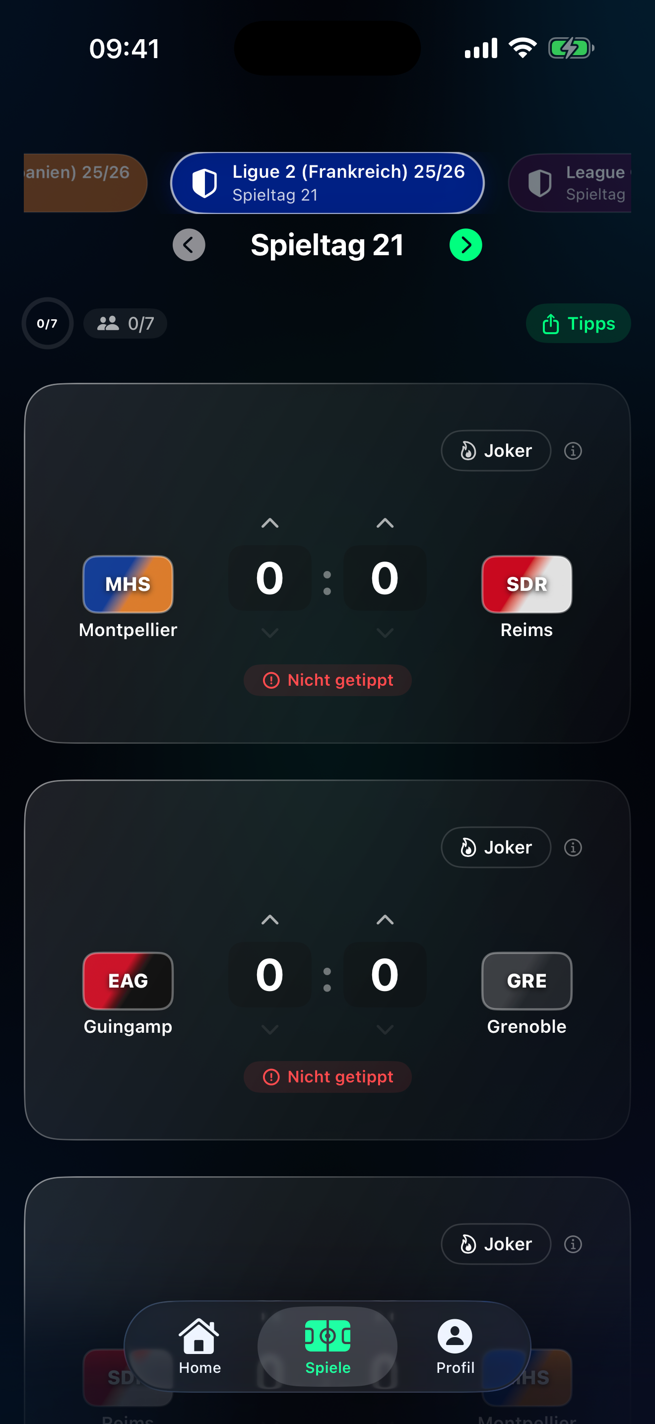 Tippr football prediction app – Vor Anpfiff