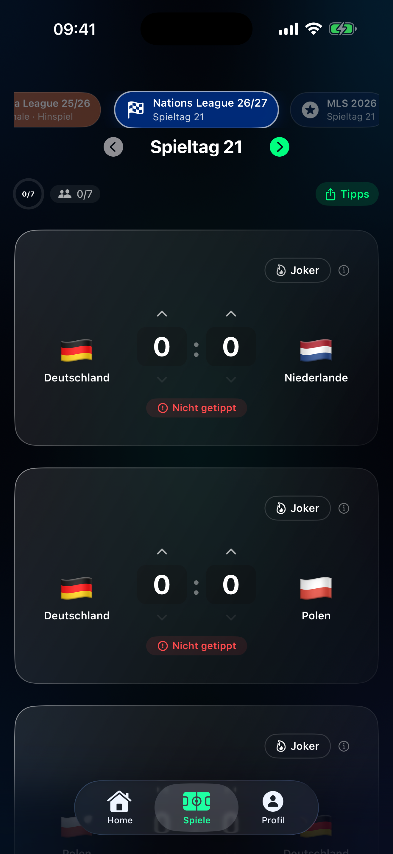 Tippr football prediction app – Vor Anpfiff