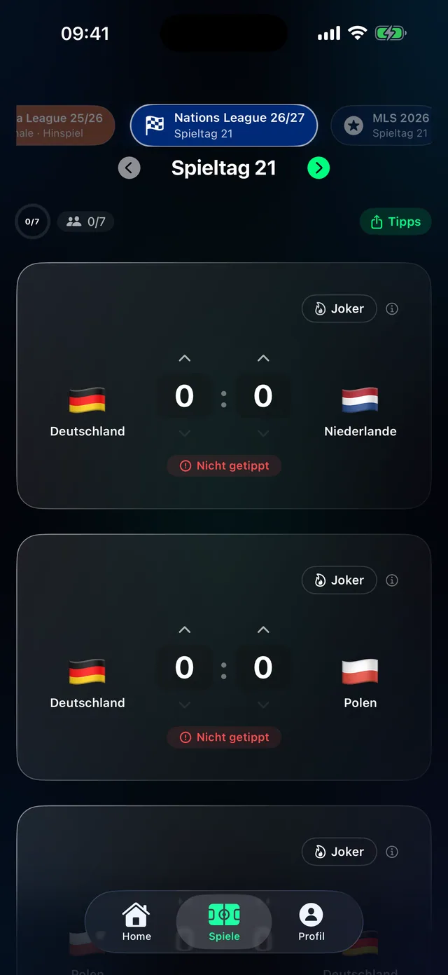 Tippr football prediction app – Vor Anpfiff