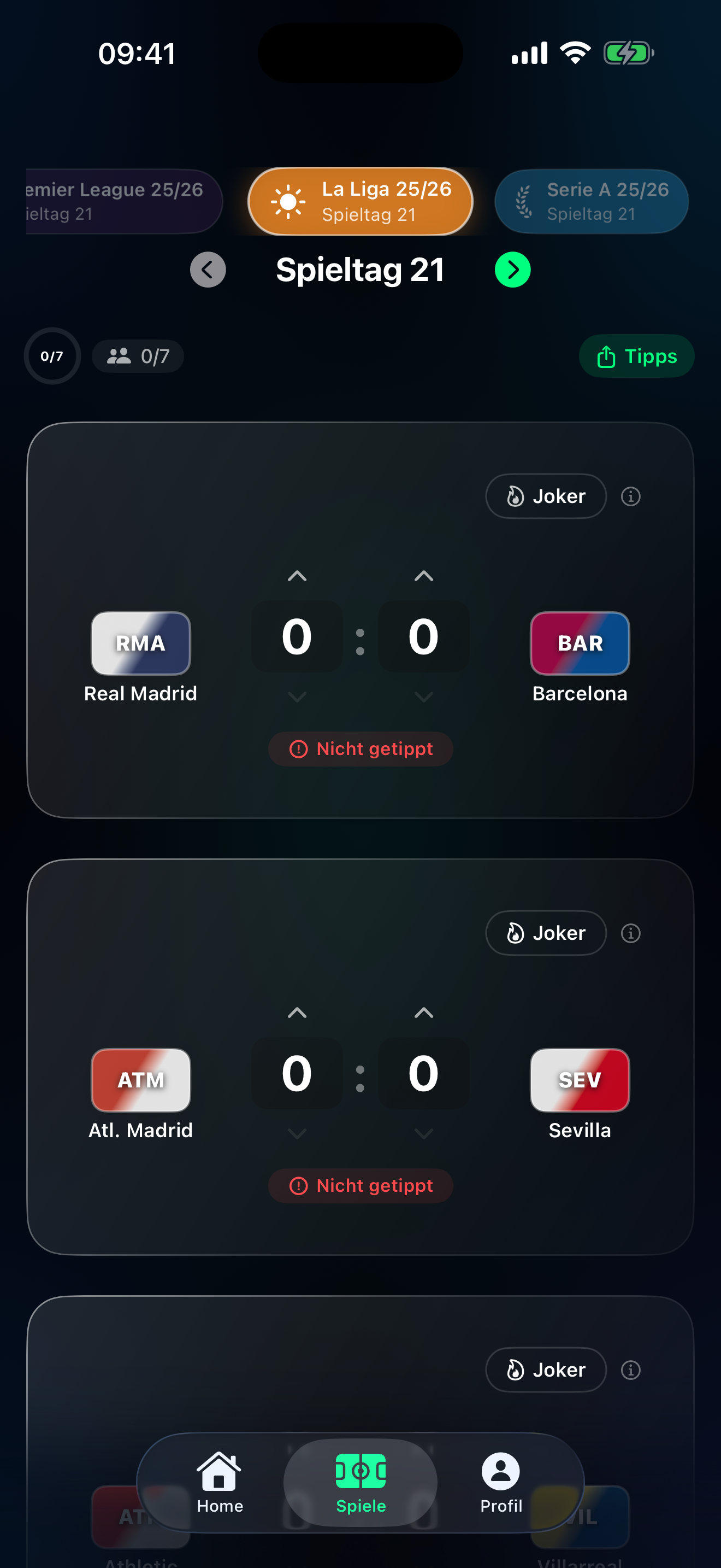 Tippr Tippspiel-App – Vor Anpfiff