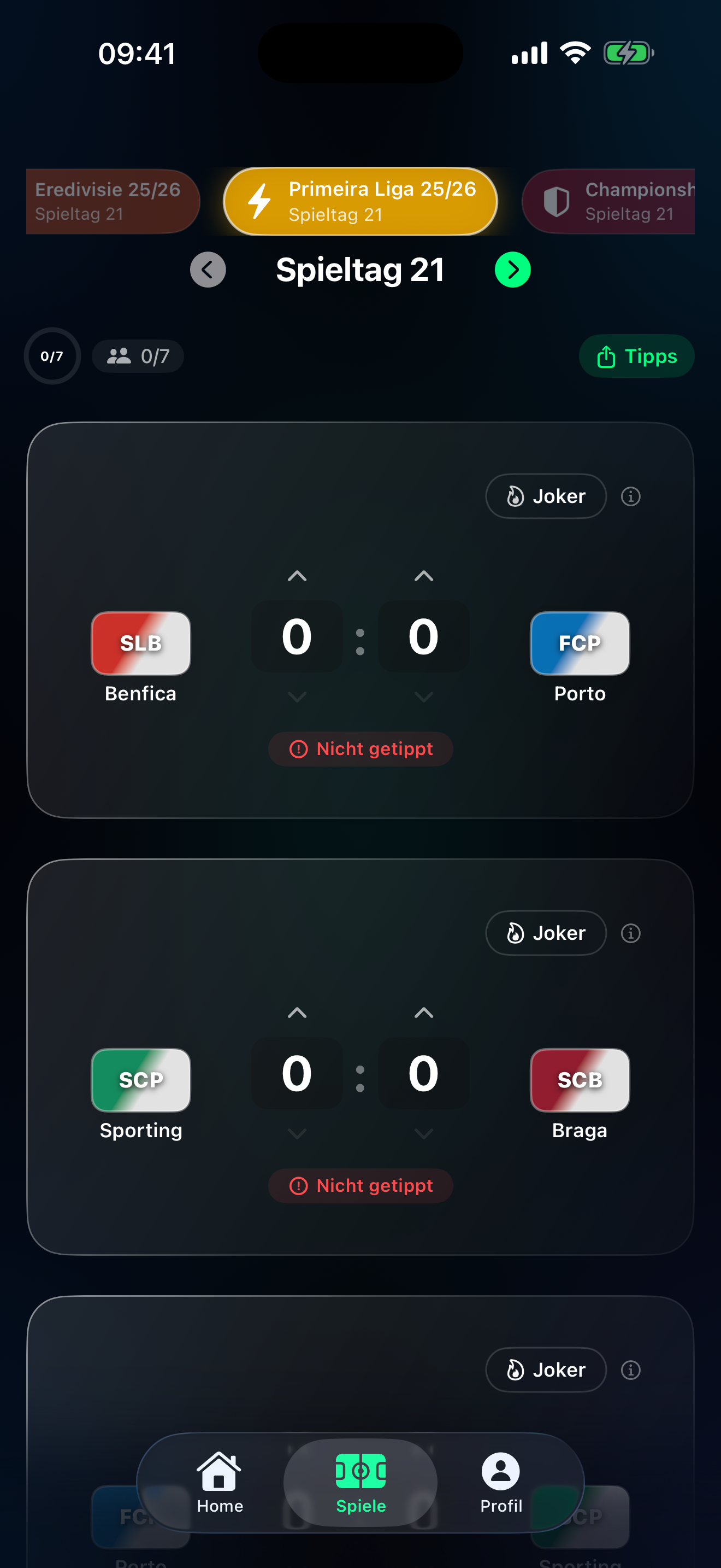 Tippr football prediction app – Vor Anpfiff