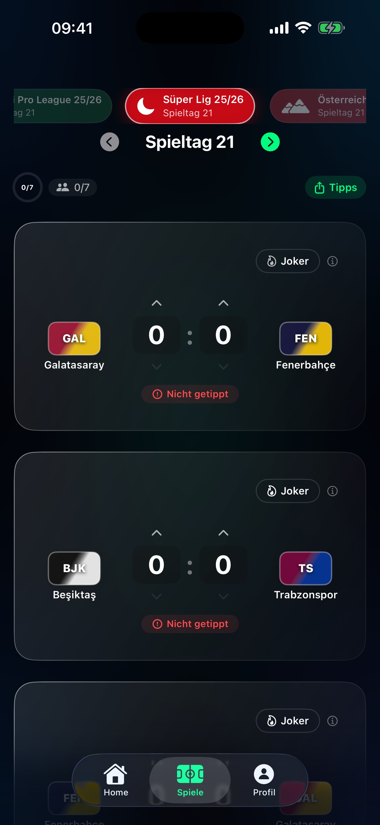 Tippr Tippspiel-App – Vor Anpfiff